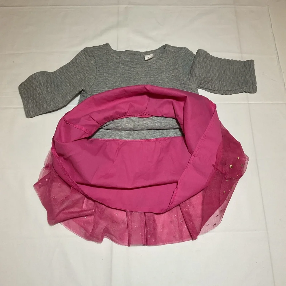 Gap Toddler Girl Size 2 Gray Pink Tutu Bottom Dress Play Party Sparkle